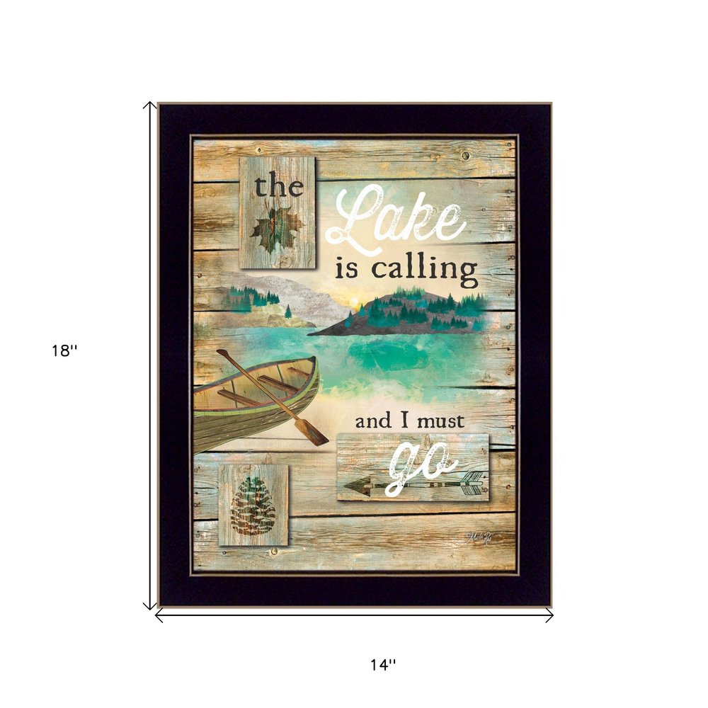 The Lake is Calling 3 Black Framed Print Wall Art — view 4