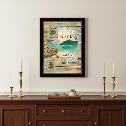 The Lake is Calling 3 Black Framed Print Wall Art HomeRoots