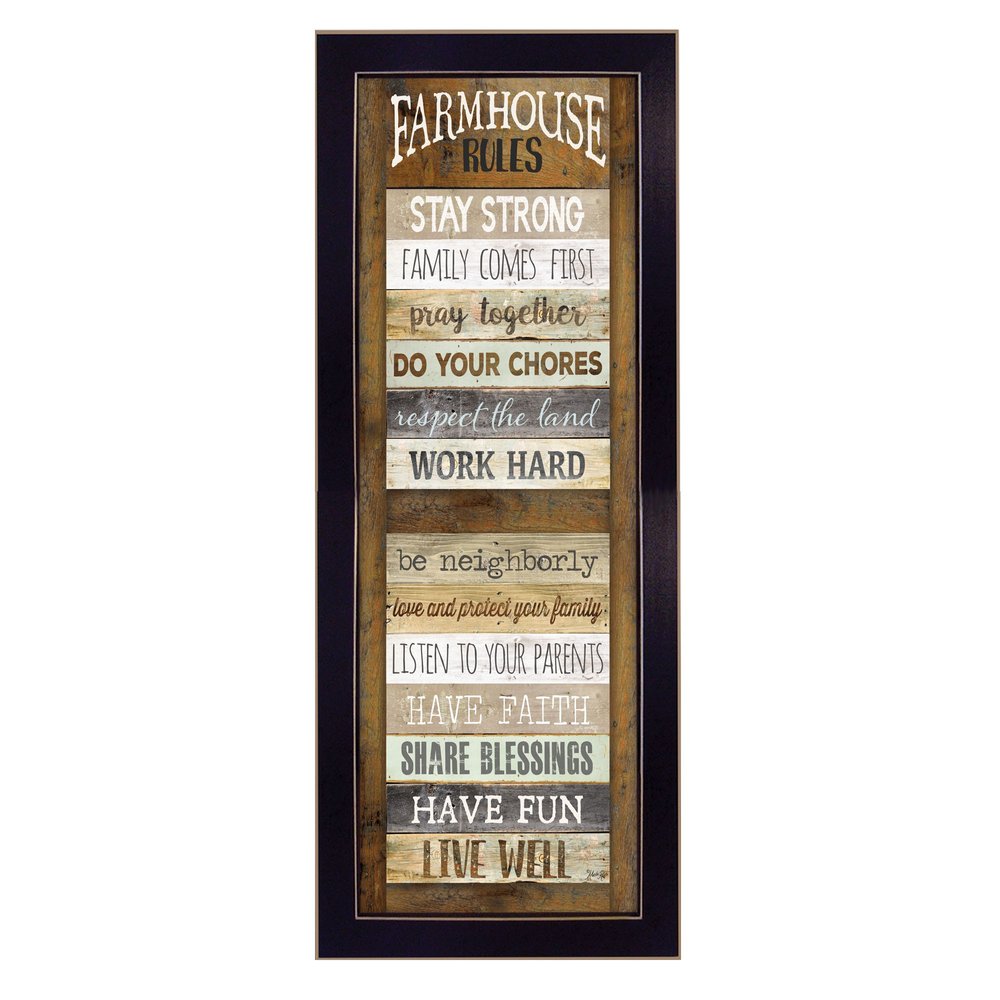 Farmhouse Rules 1 Black Framed Print Wall Art HomeRoots
