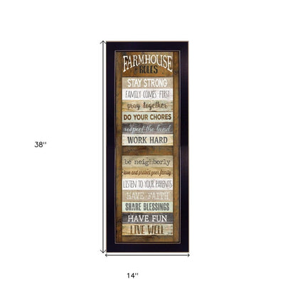 Farmhouse Rules 1 Black Framed Print Wall Art HomeRoots