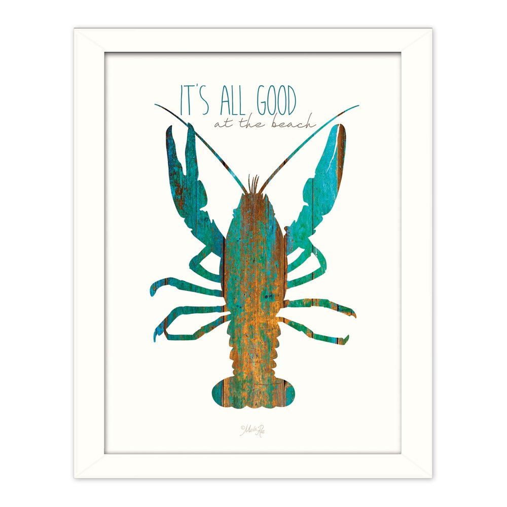 Its All Good at the Beach White Framed Print Wall Art — view 1