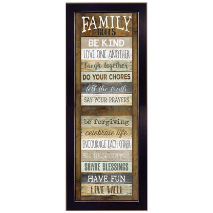 Family Rules Shutter 1 Black Framed Print Wall Art HomeRoots
