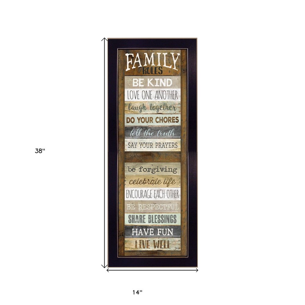 Family Rules Shutter 1 Black Framed Print Wall Art HomeRoots