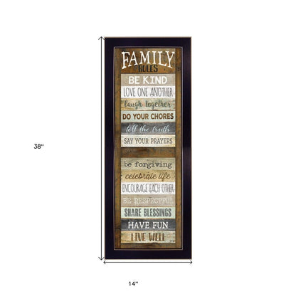 Family Rules Shutter 1 Black Framed Print Wall Art HomeRoots