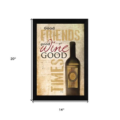 Good Wine 1 Black Framed Print Wall Art HomeRoots