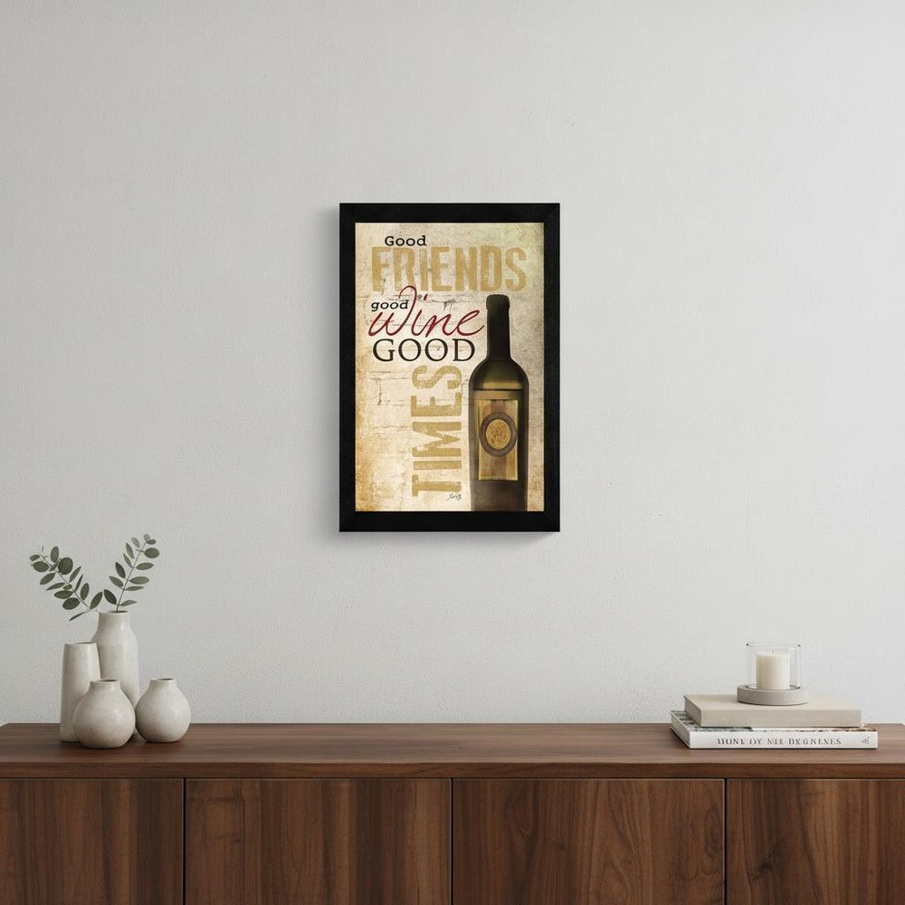 Good Wine 1 Black Framed Print Wall Art — view 5