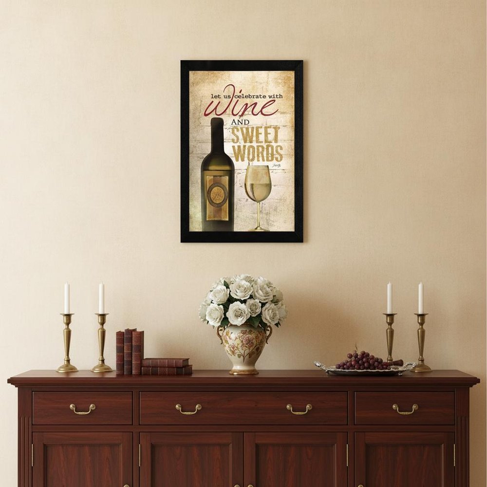 Wine And Sweet Words Black Framed Print Wall Art HomeRoots