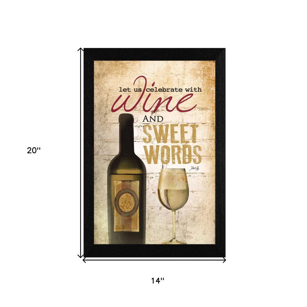 Wine And Sweet Words Black Framed Print Wall Art — view 3