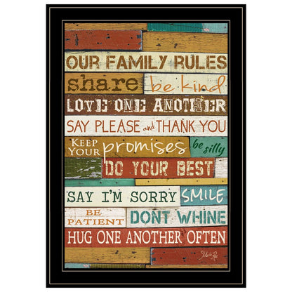 Our Family Rules 7 Black Framed Print Wall Art HomeRoots