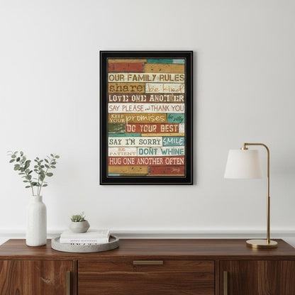Our Family Rules 7 Black Framed Print Wall Art HomeRoots