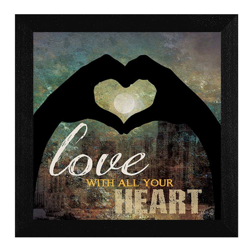 Love with all Your Heart 2 Black Framed Print Wall Art — view 1