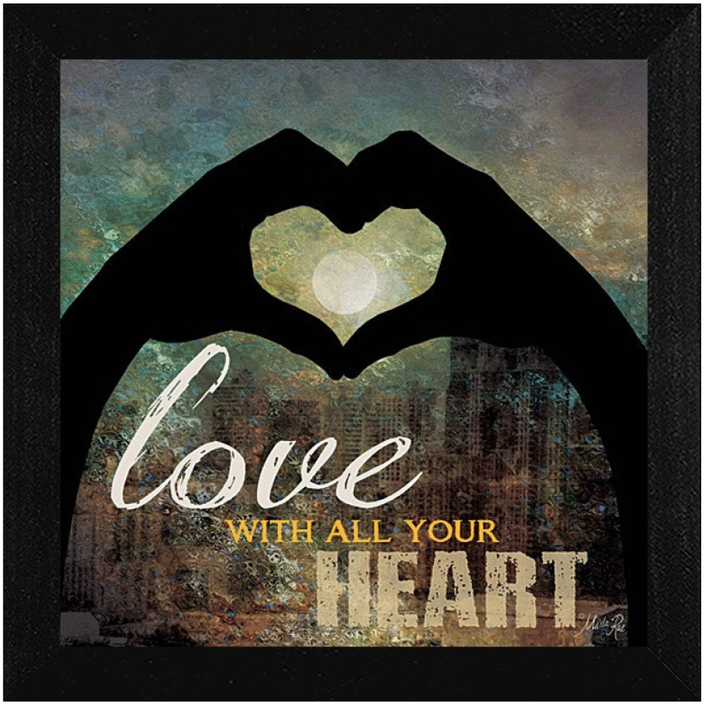 Love with all Your Heart 2 Black Framed Print Wall Art HomeRoots