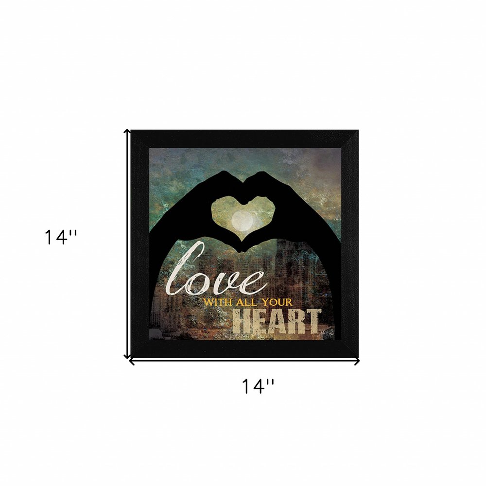 Love with all Your Heart 2 Black Framed Print Wall Art — view 2