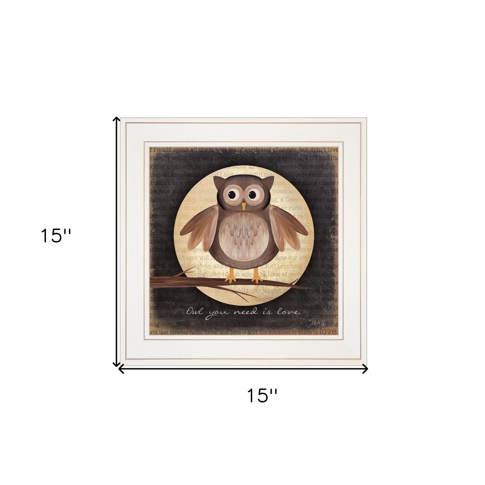 Owl You Need is Love 1 White Framed Print Wall Art HomeRoots
