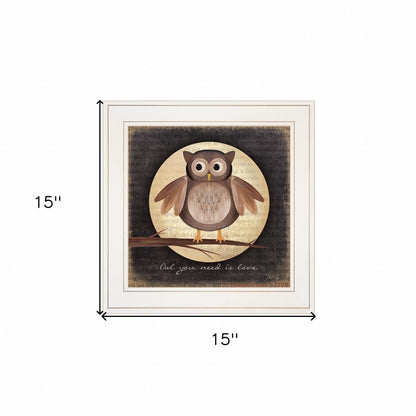 Owl You Need is Love 1 White Framed Print Wall Art HomeRoots