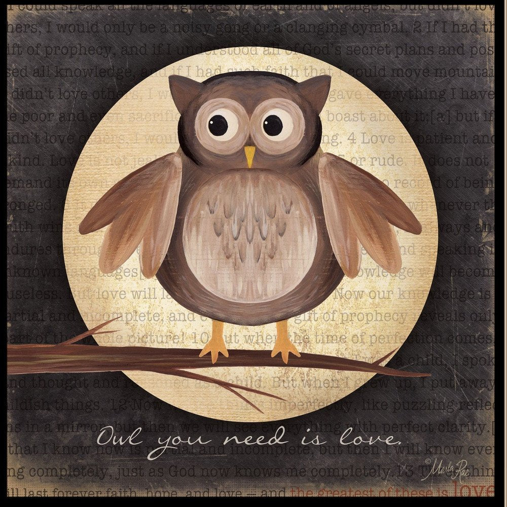 Owl You Need is Love 2 Black Framed Print Wall Art HomeRoots
