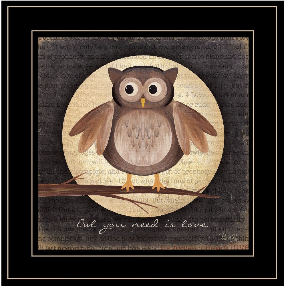 Owl You Need is Love 2 Black Framed Print Wall Art HomeRoots