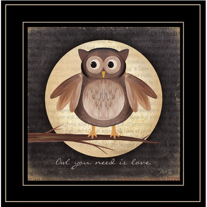 Owl You Need is Love 2 Black Framed Print Wall Art HomeRoots