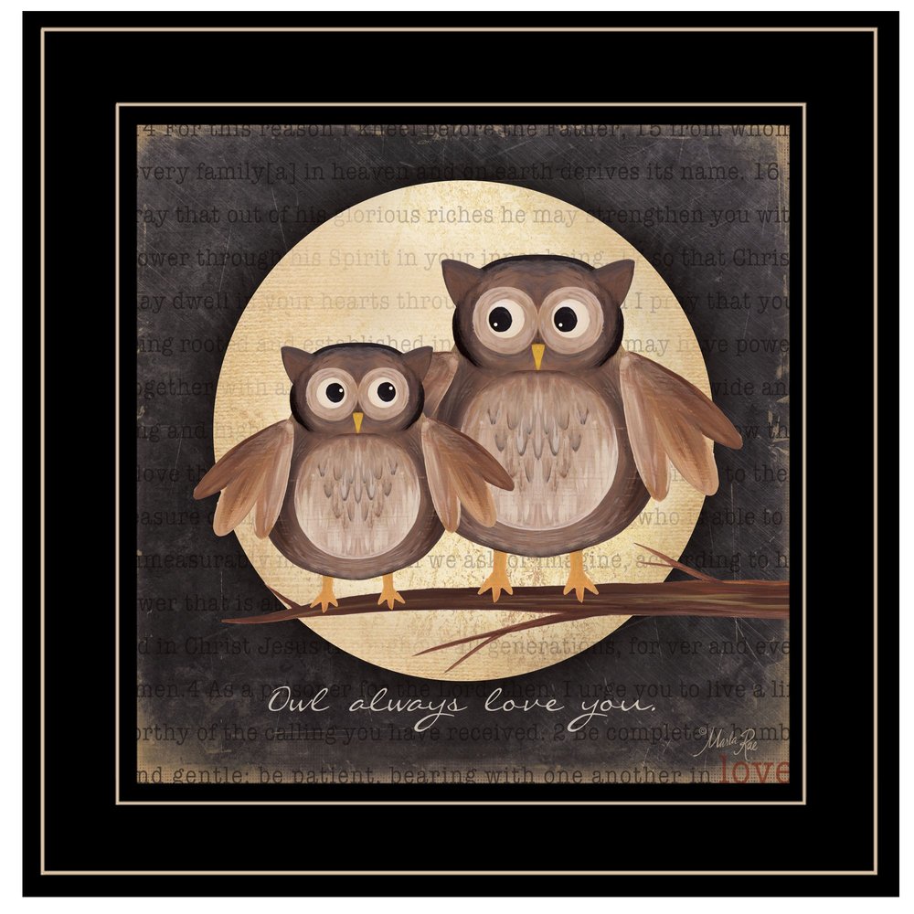 Owl Always Love and Need You 2 Black Framed Print Wall Art — view 1