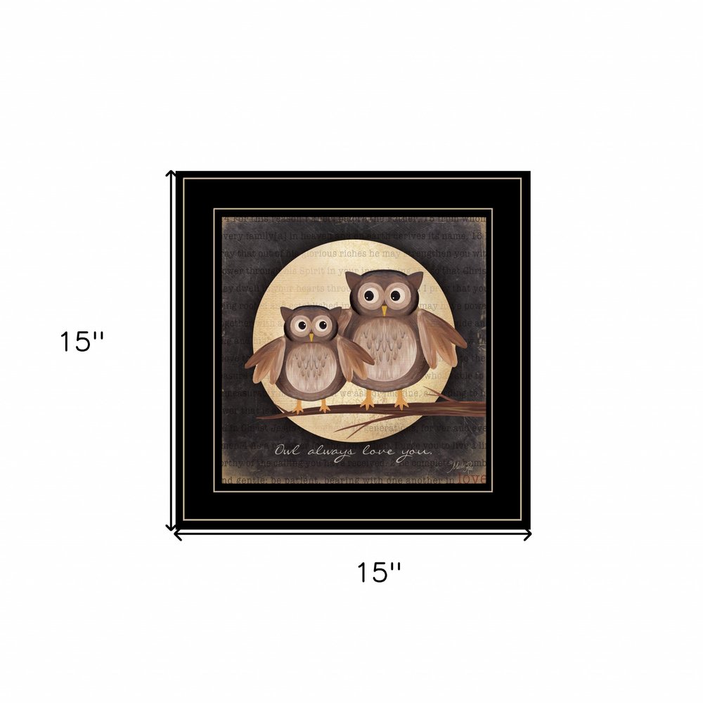 Owl Always Love and Need You 2 Black Framed Print Wall Art — view 2