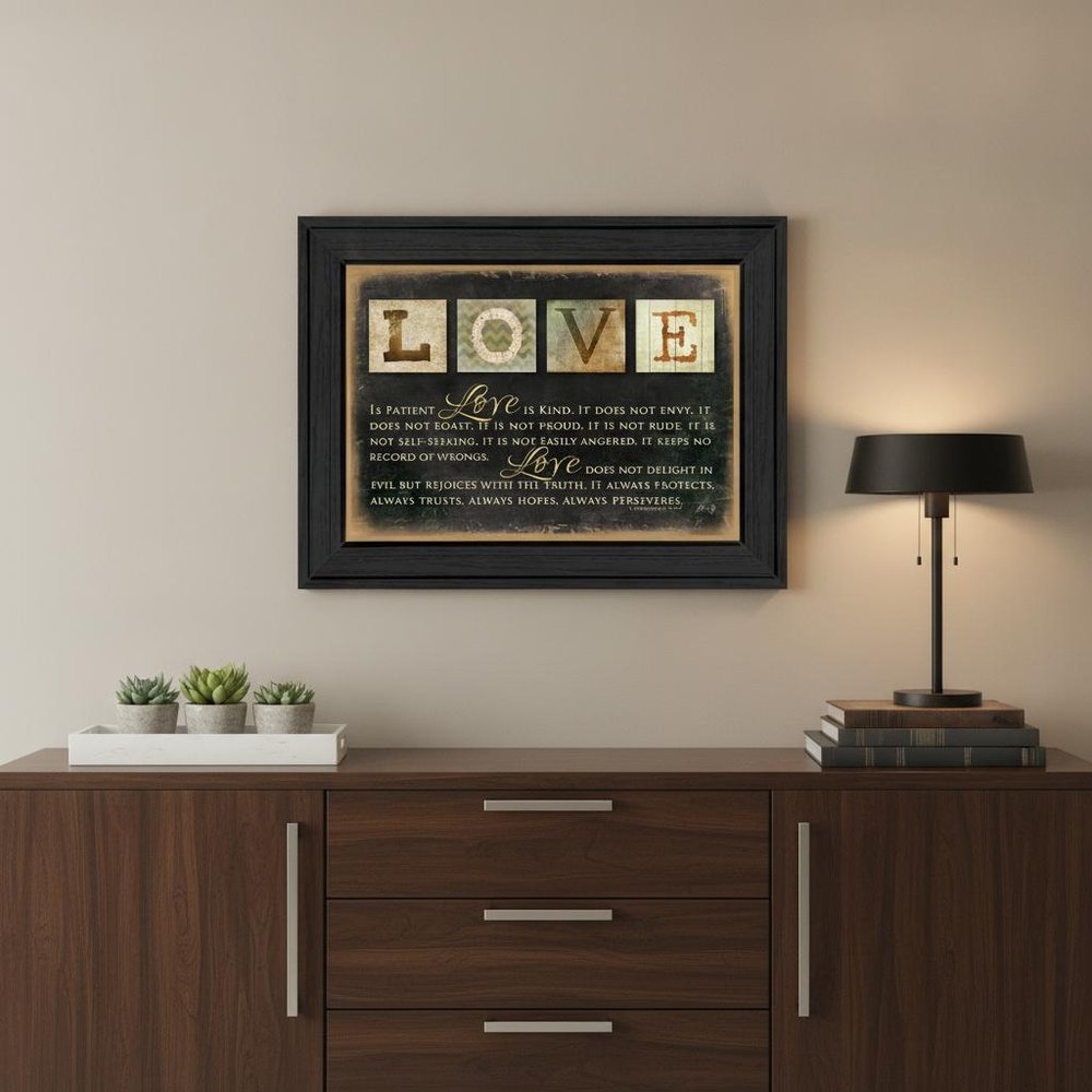 Love 4 Black Framed Print Wall Art HomeRoots