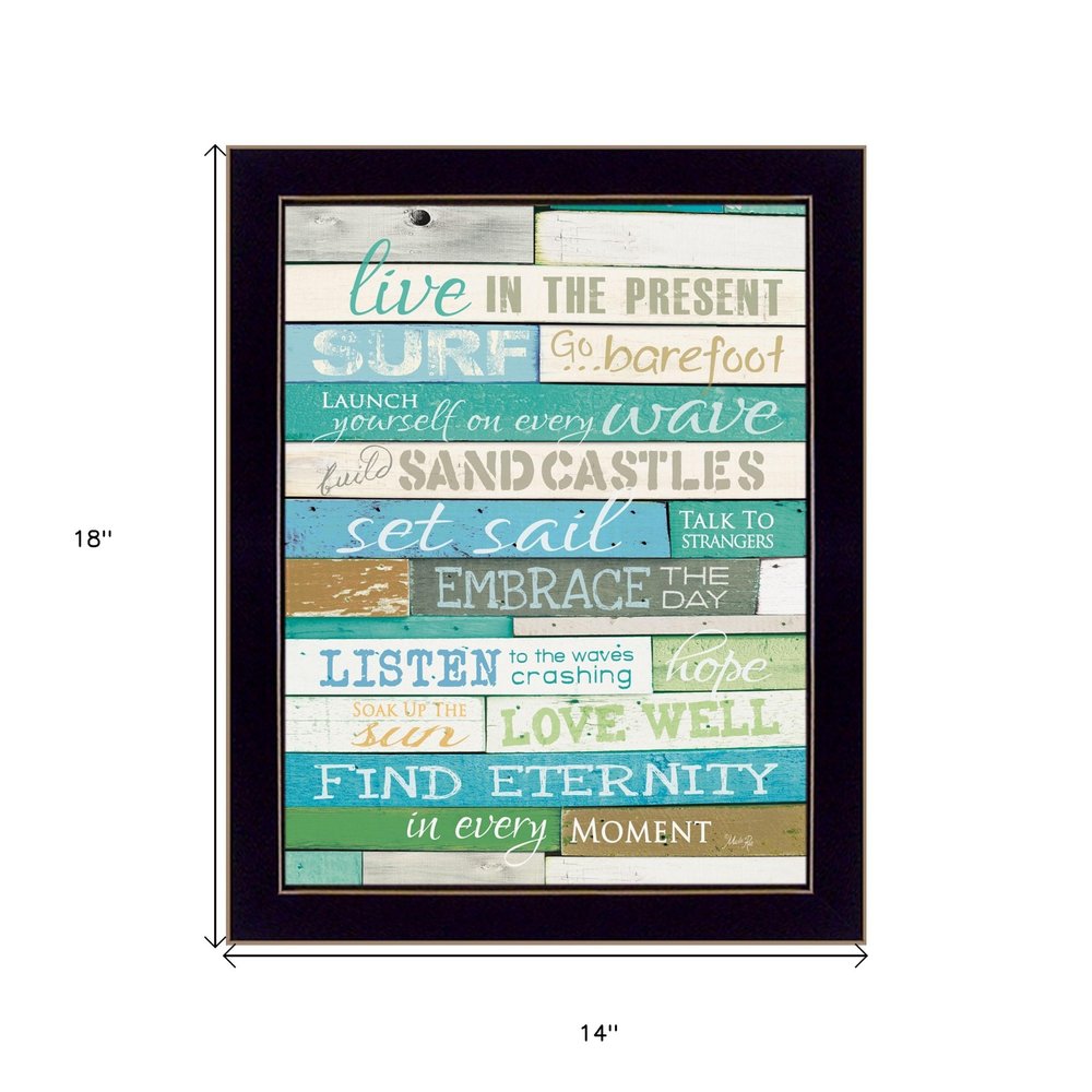 Live in the Present 6 Black Framed Print Wall Art HomeRoots