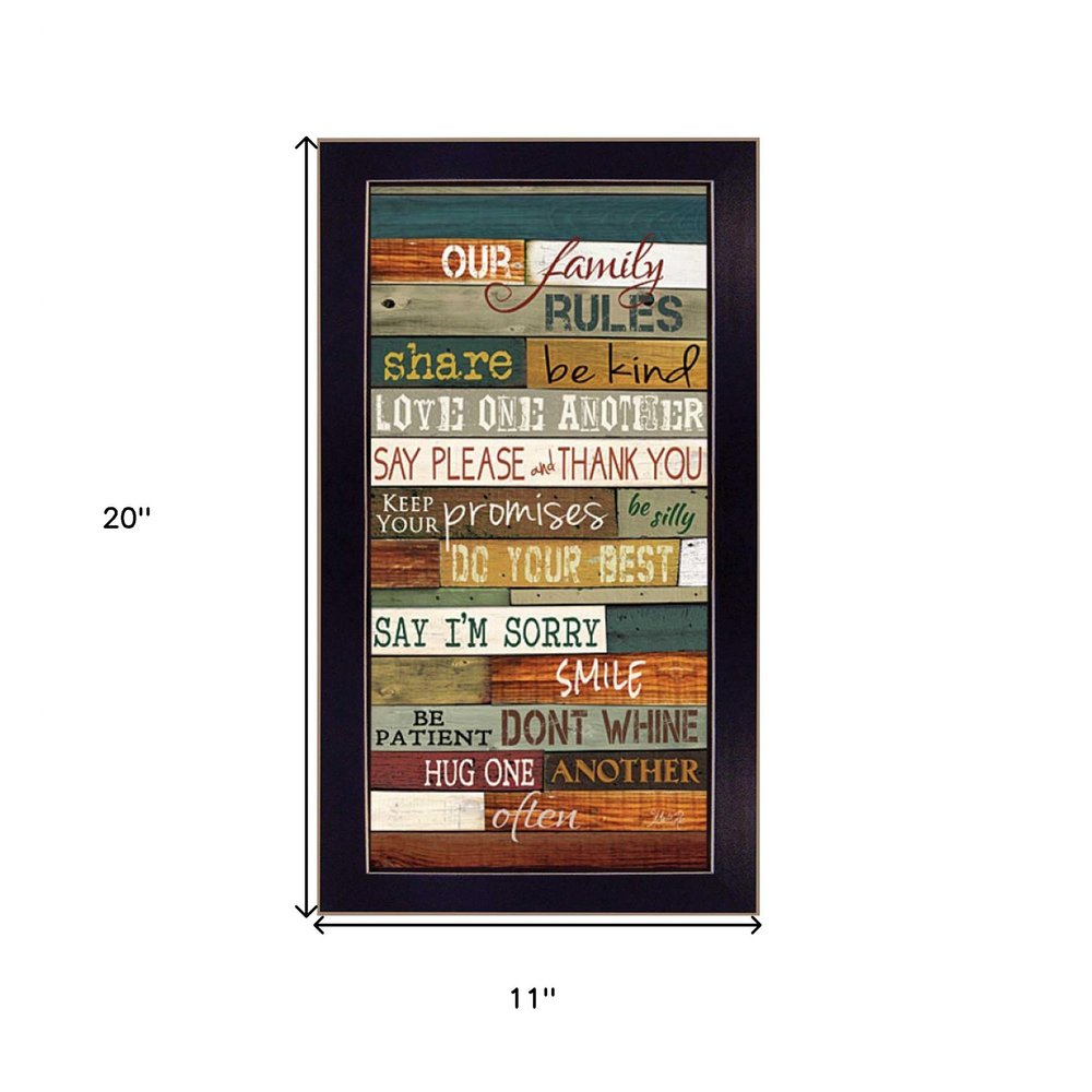 Our Family Rules Black Framed Print Wall Art HomeRoots