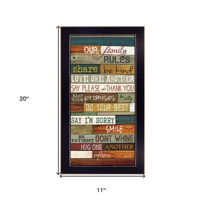 Our Family Rules Black Framed Print Wall Art HomeRoots