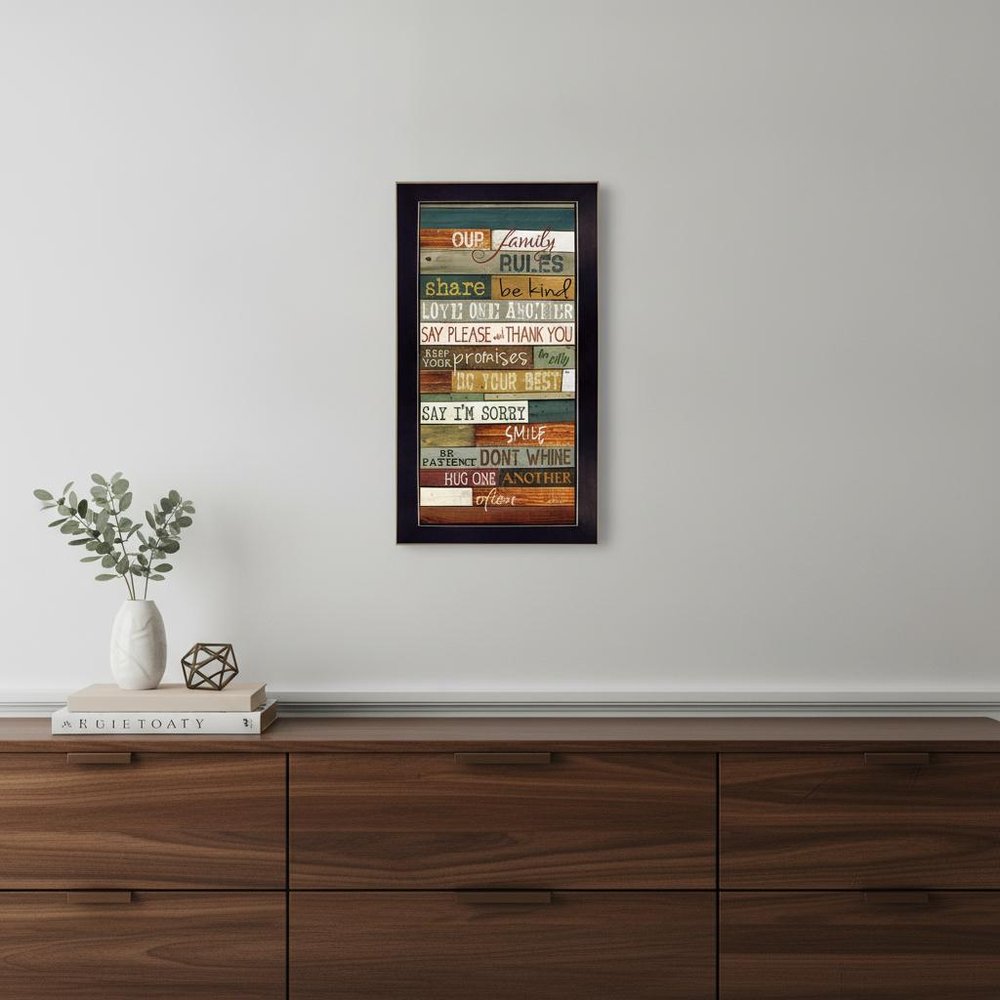 Our Family Rules Black Framed Print Wall Art — view 4