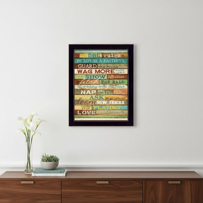 Dog Rules 8 Black Framed Print Wall Art HomeRoots