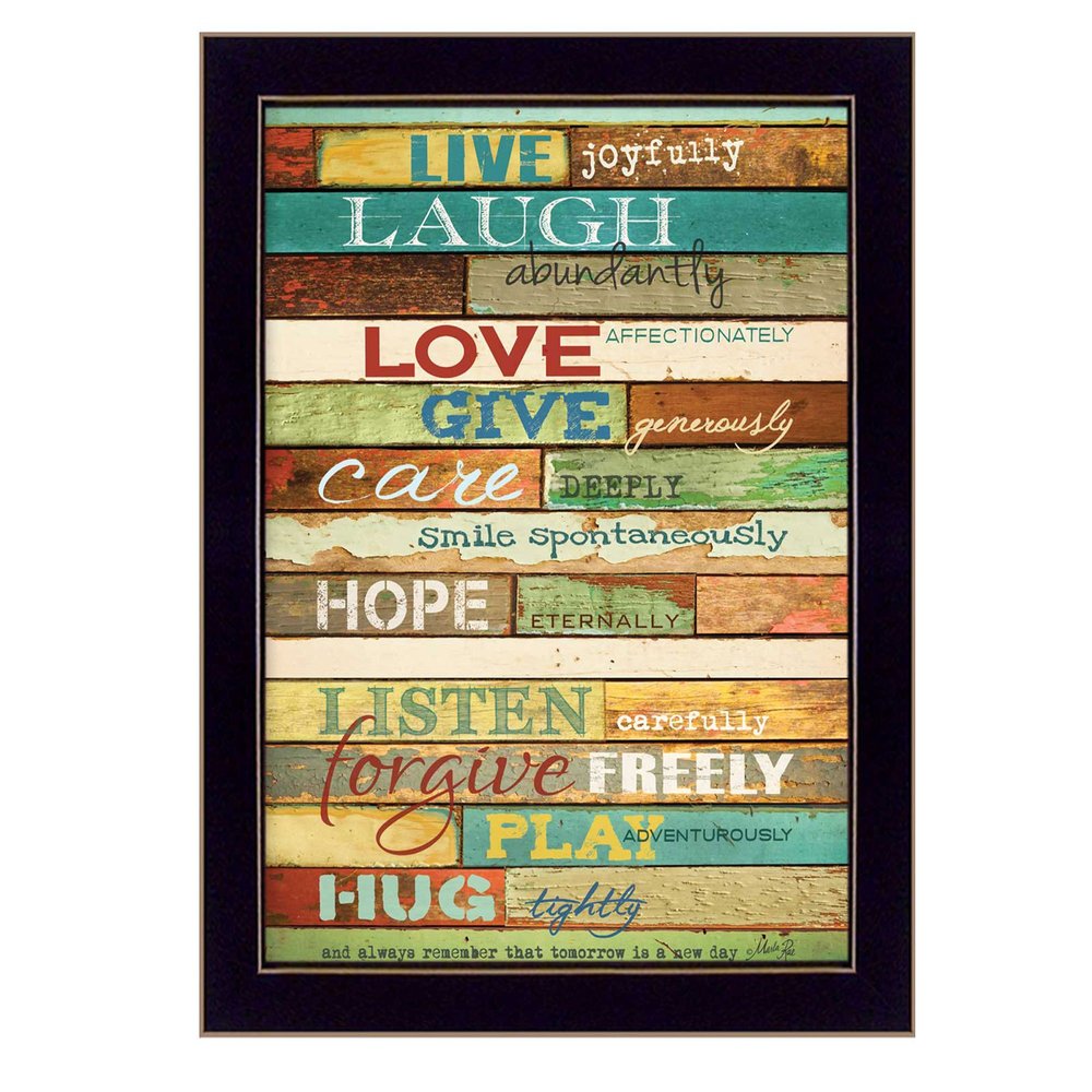 Live Joyfully Black Framed Print Wall Art — view 1