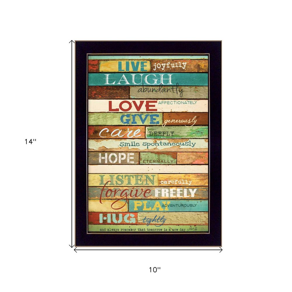 Live Joyfully Black Framed Print Wall Art — view 4