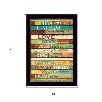 Live Joyfully Black Framed Print Wall Art HomeRoots