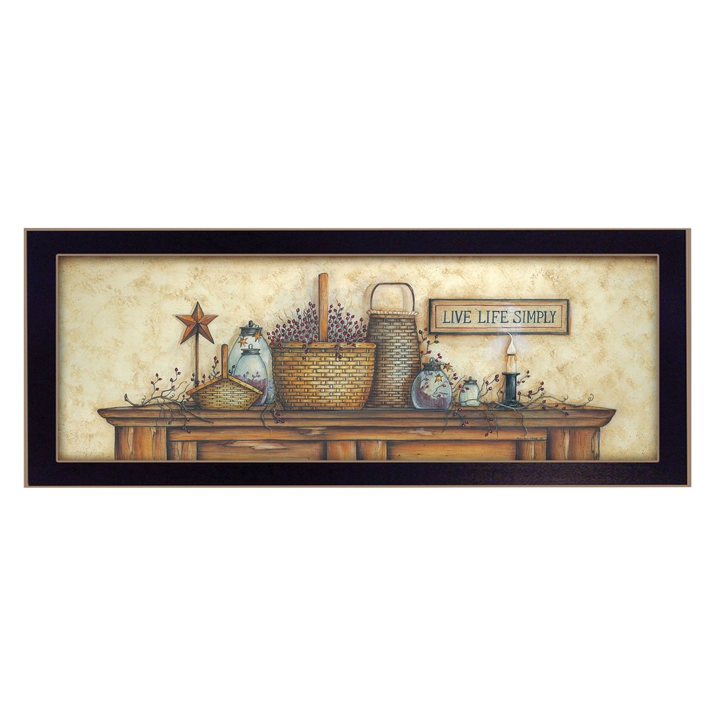 Live Life Simply Black Framed Print Wall Art — view 1