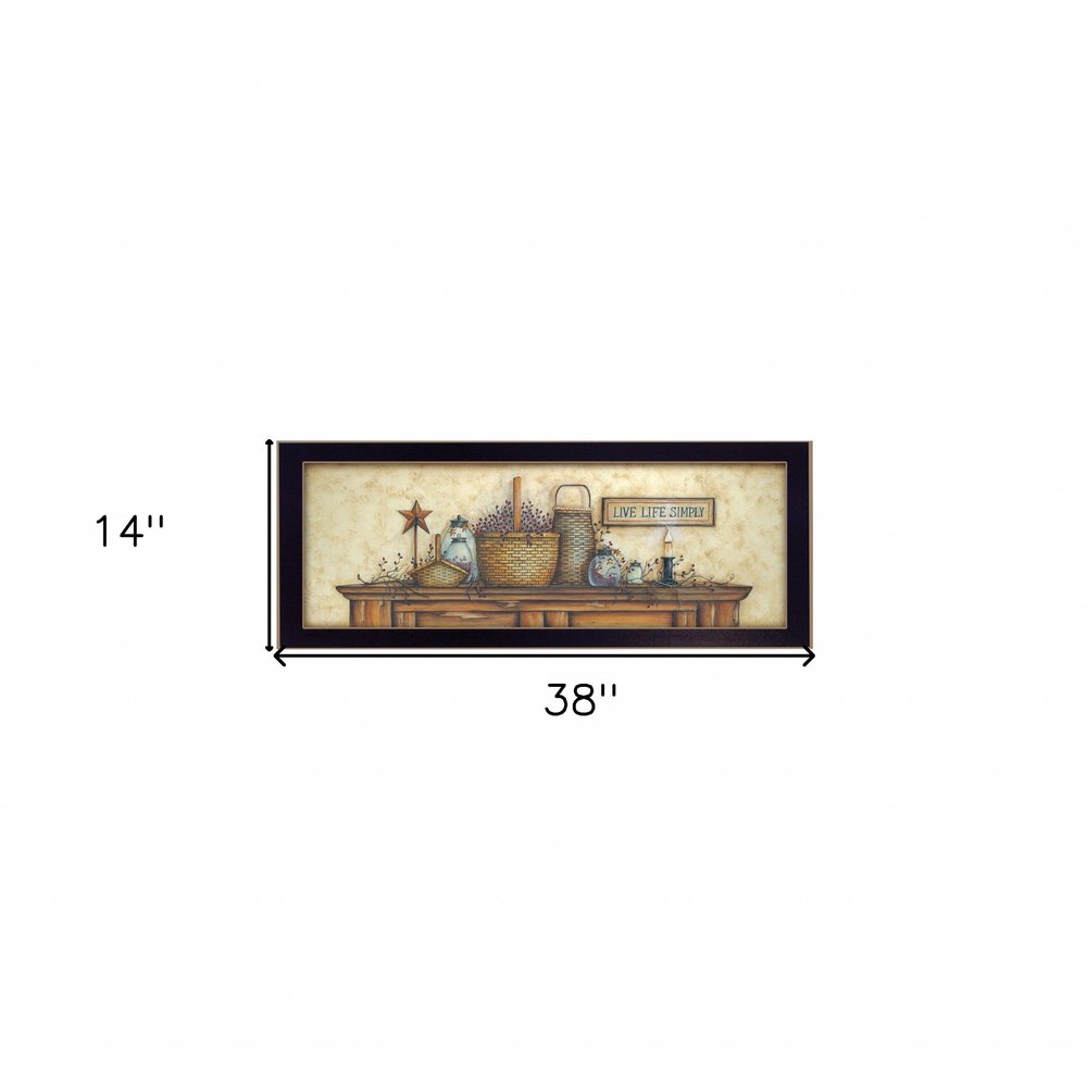 Live Life Simply Black Framed Print Wall Art — view 3