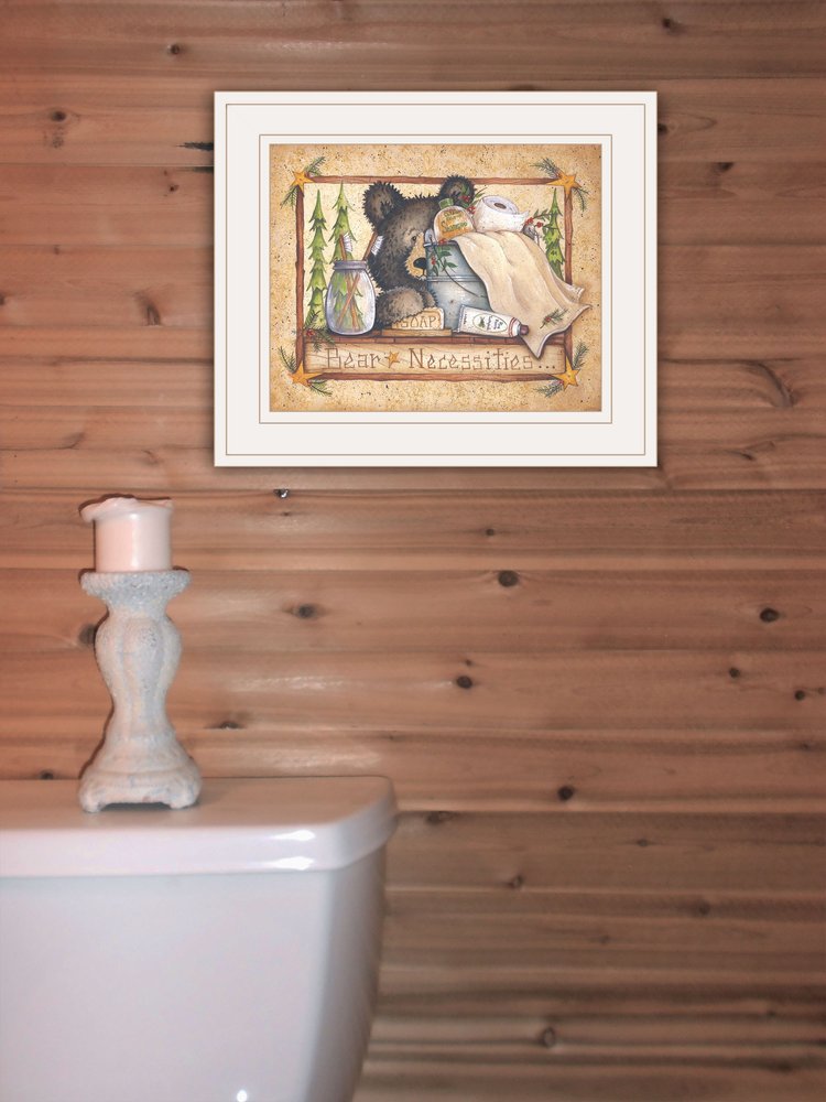 Bear Necessities 1 White Framed Print Bathroom Wall Art HomeRoots