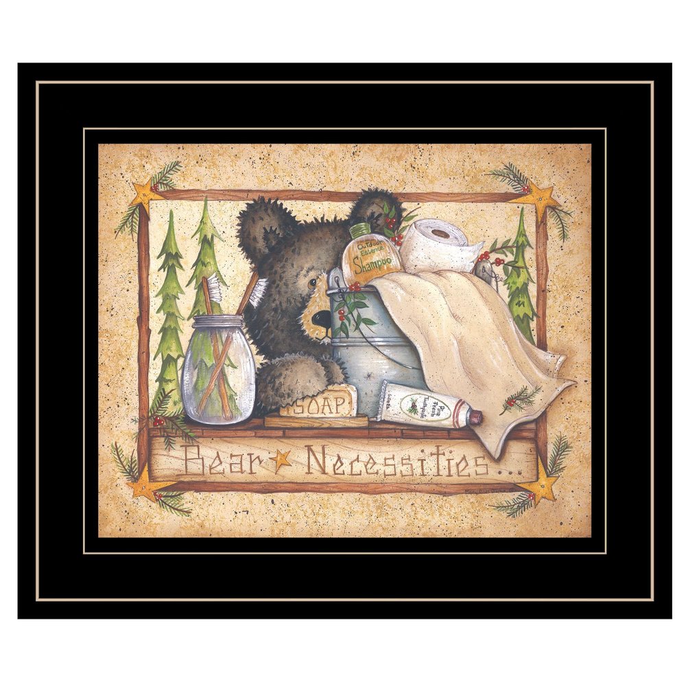 Bear Necessities Getting Ready Black Framed Print Wall Art HomeRoots
