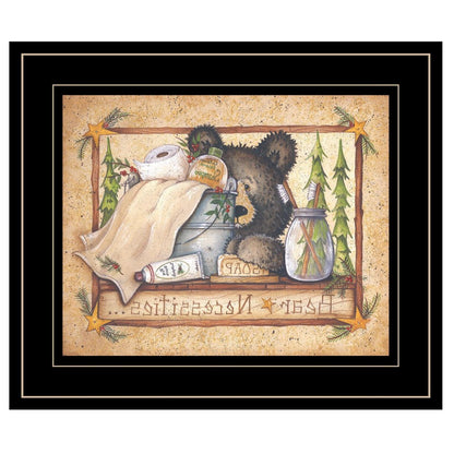 Bear Necessities Getting Ready Black Framed Print Wall Art HomeRoots