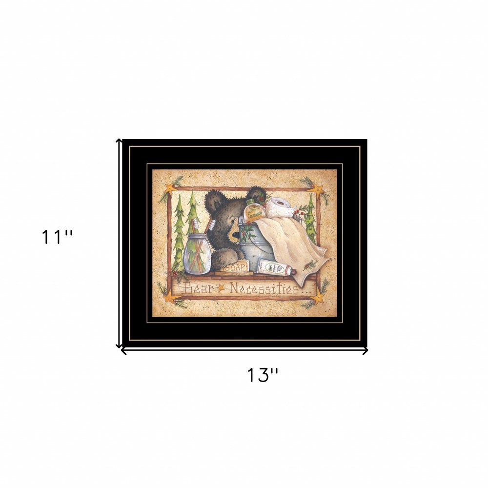 Bear Necessities Getting Ready Black Framed Print Wall Art HomeRoots