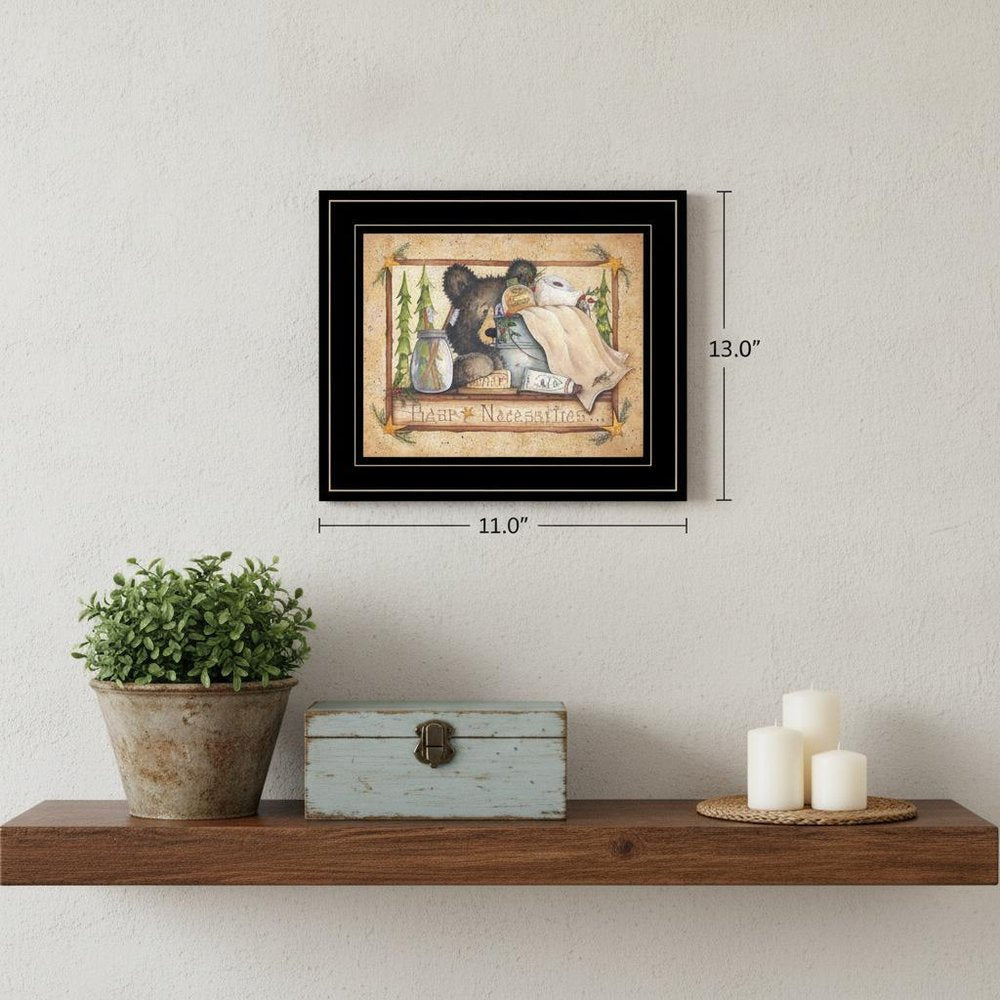 Bear Necessities Getting Ready Black Framed Print Wall Art HomeRoots