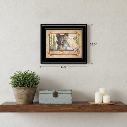 Bear Necessities Getting Ready Black Framed Print Wall Art HomeRoots