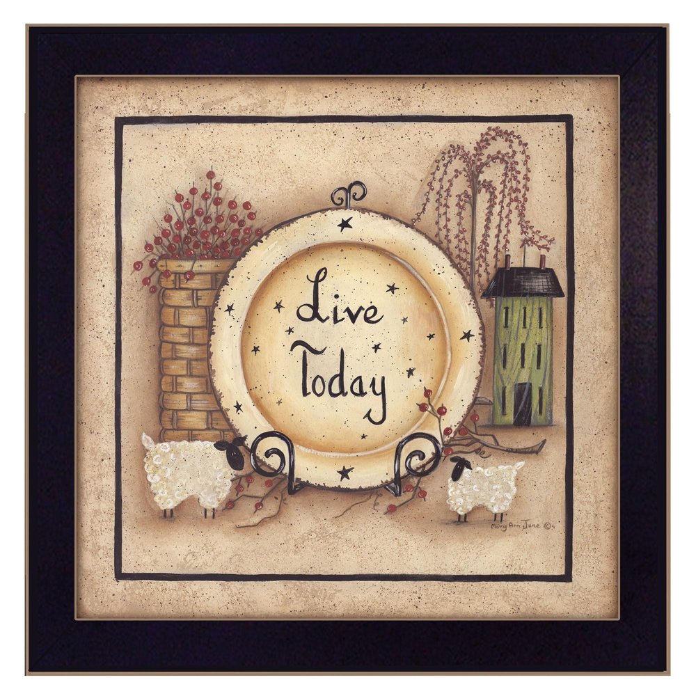 Live Today 1 Black Framed Print Wall Art — view 1