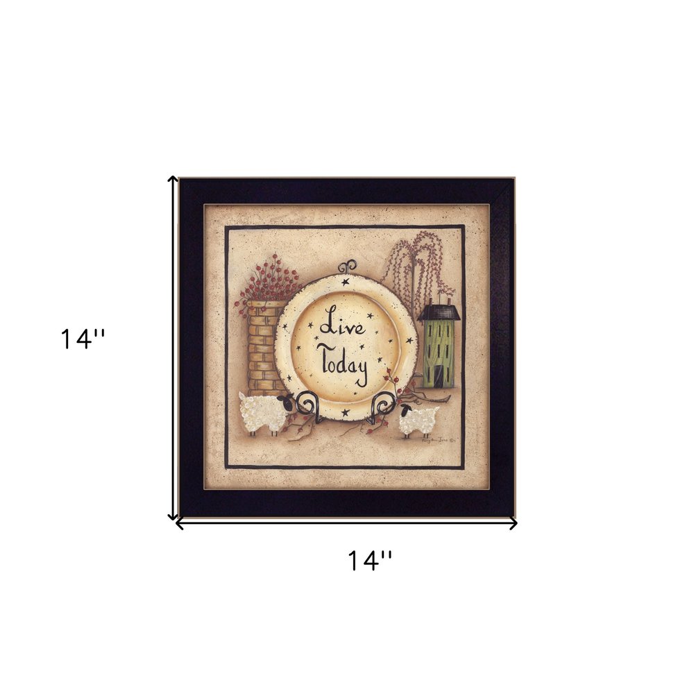 Live Today 1 Black Framed Print Wall Art — view 4