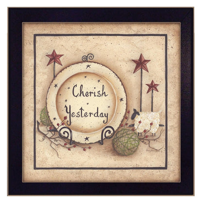 Cherish Yesterday 1 Black Framed Print Wall Art HomeRoots