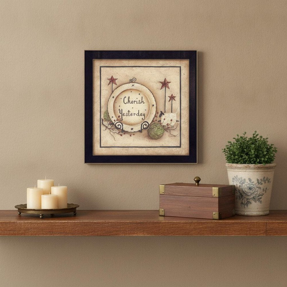 Cherish Yesterday 1 Black Framed Print Wall Art HomeRoots