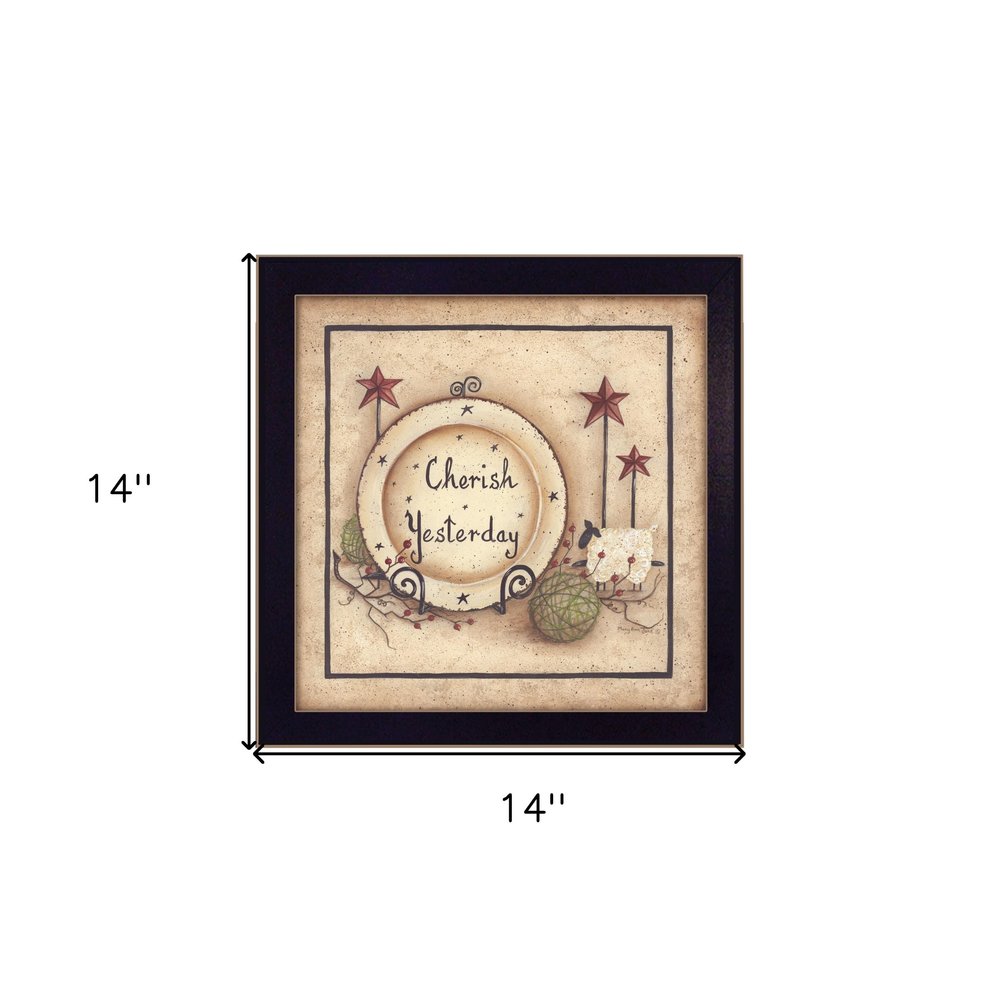 Cherish Yesterday 1 Black Framed Print Wall Art HomeRoots