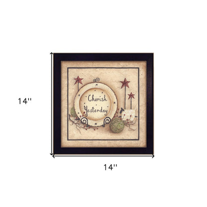 Cherish Yesterday 1 Black Framed Print Wall Art HomeRoots