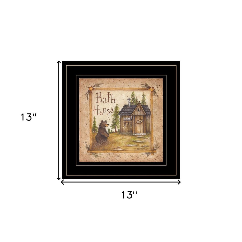 Bath House 4 Black Framed Print Bathroom Wall Art — view 2