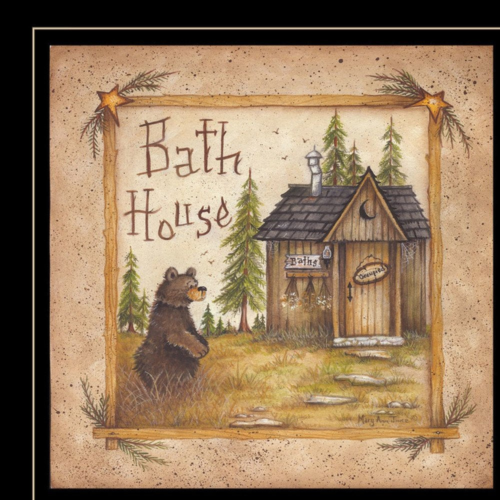 Bath House 4 Black Framed Print Bathroom Wall Art — view 3