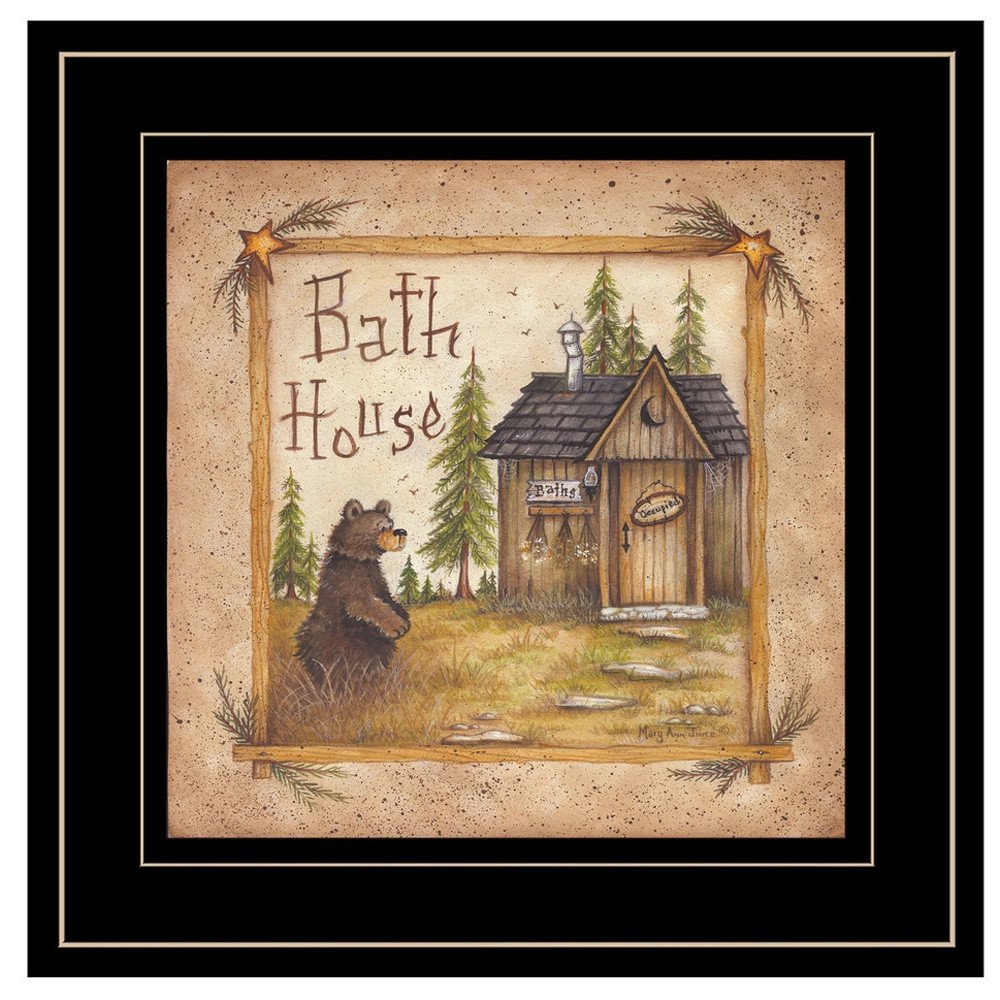 Bath House 4 Black Framed Print Bathroom Wall Art — view 4